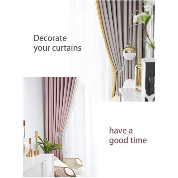 Magnetic Tiebacks for Curtains, 2 Pack Sparkling Crystal Flower Curtain Tiebacks - Picture 4 of 6